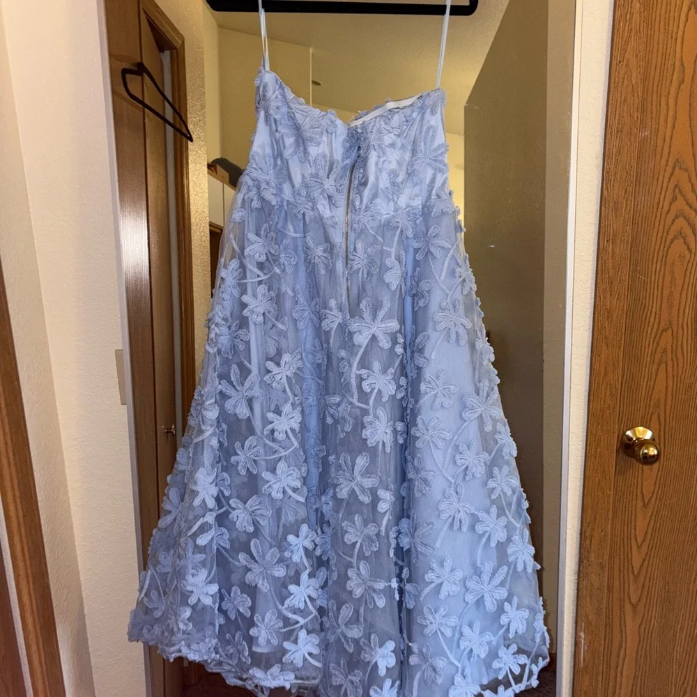 Angel Biba Blue Strapless A-line Dress - Picture 4 of 6